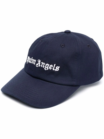 Shop Palm Angels Logo-embroidered Baseball Cap In Blau