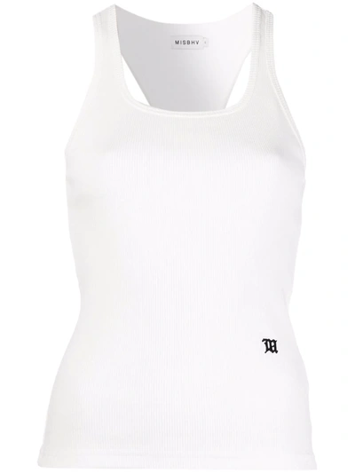 Shop Misbhv Embroidered Logo Tank Top In Weiss