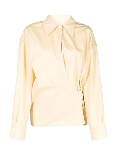Shop Lemaire Wrap-effect Shirt In Yellow