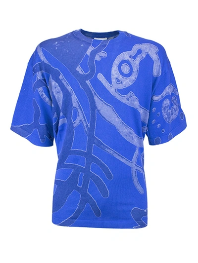 Shop Kenzo Blue Abstract-print Cotton T-shirt