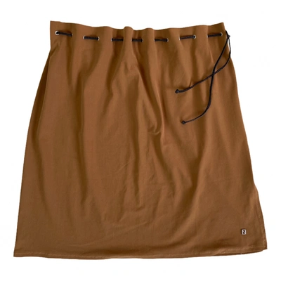Pre-owned Fendi Mini Skirt In Camel