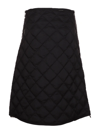 Shop Moncler Diamond Quilted Midi Skirt In Black