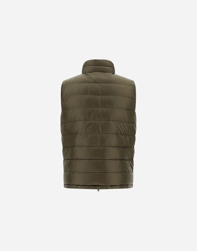 Shop Herno Reversible Nylon Ultralight Waistcoat In Military