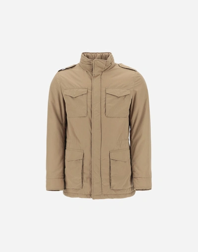 Shop Herno Washed Nylon Field Jacket In Camel