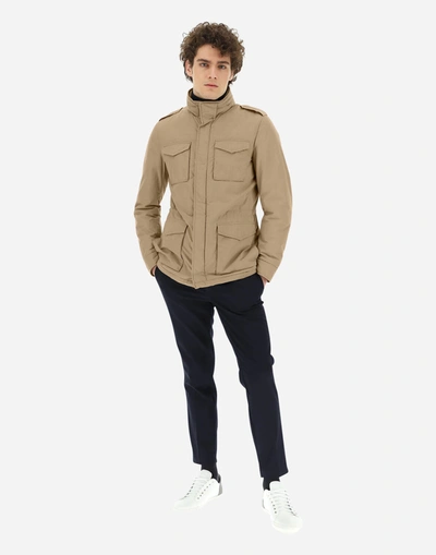 Shop Herno Washed Nylon Field Jacket In Camel