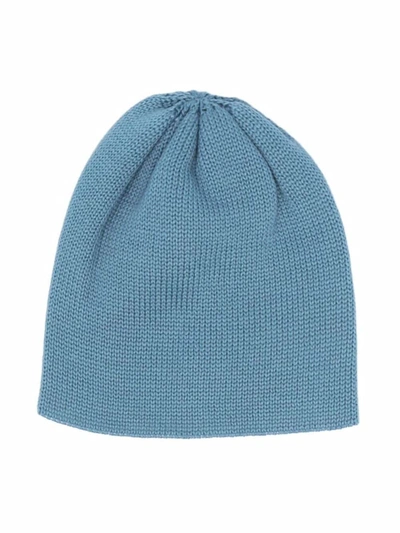 Shop Little Bear Virgin Wool Beanie Hat In 蓝色