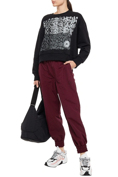 Shop Adidas By Stella Mccartney Printed Shell Track Pants In Burgundy
