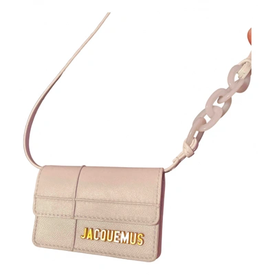 Pre-owned Jacquemus Le Riviera Leather Crossbody Bag In White