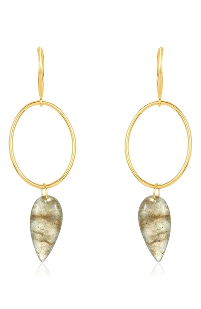 Shop Adornia Fine Labradorite Two Tier Drop Dagger Earrings In Yellow