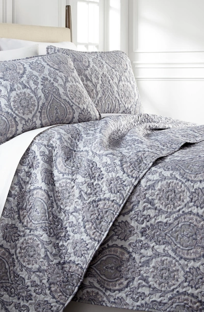 Shop Southshore Fine Linens Luxury Premium Collection Ultra Quilt Set In Paisley Grey