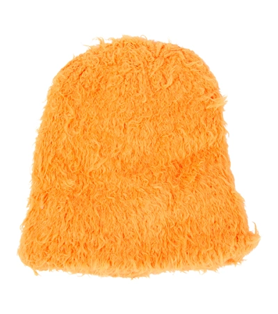 Shop Attico Oversized Knit Beanie In Orange