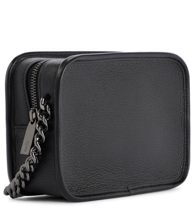 Shop Christian Louboutin Radioloubi Small Leather Shoulder Bag In Black