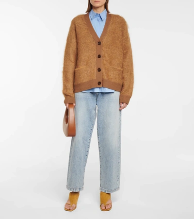 Shop Acne Studios Mohair And Wool-blend Cardigan In Brown