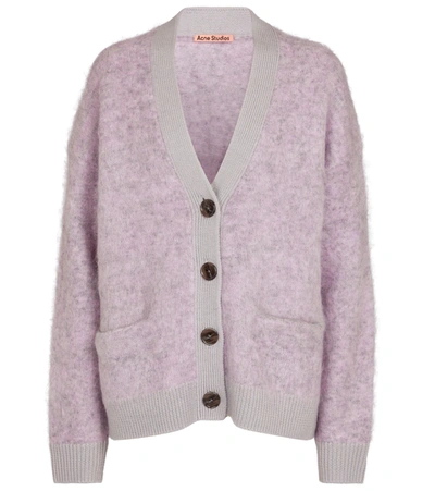 Shop Acne Studios Mohair And Wool-blend Cardigan In Purple