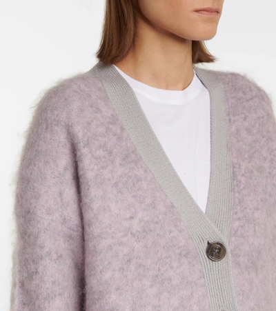 Shop Acne Studios Mohair And Wool-blend Cardigan In Purple