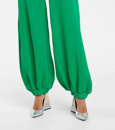 Shop Attico Carter Cotton-blend Fleece Sweatpants In Green