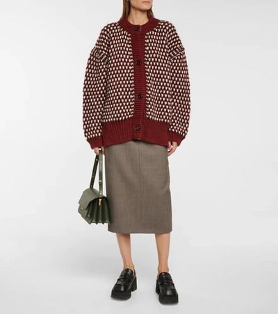 Shop Marni Knit Cardigan In Red