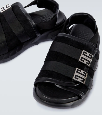 Shop Givenchy Marshmallow Suede And Leather Sandals In Black