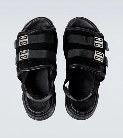 Shop Givenchy Marshmallow Suede And Leather Sandals In Black