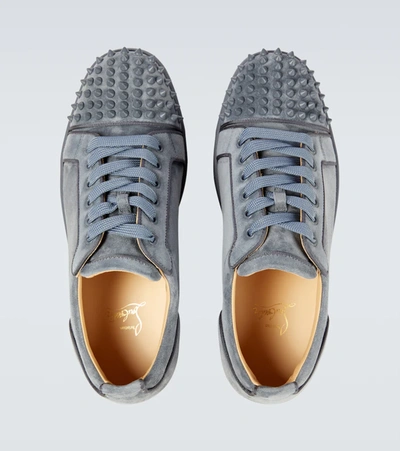 Shop Christian Louboutin Louis Junior Spikes Orlato Sneakers In Grey