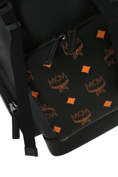Shop Mcm Black Leather Backpack  Black  Uomo Tu