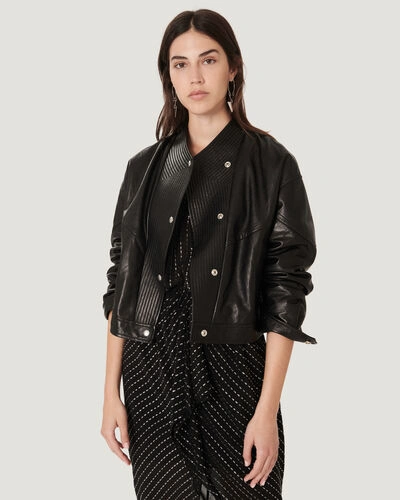 Shop Iro Sensei Leather Bomber Jacket In Black