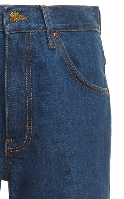 Shop Victoria Beckham Women's Romy Rigid High-rise Cropped Jeans In Dark Wash