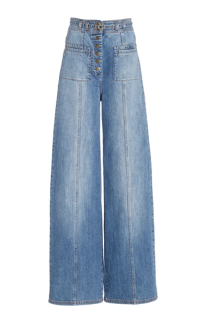 Shop Ulla Johnson Women's Abrams Stretch High-rise Wide-leg Jeans In Medium Wash