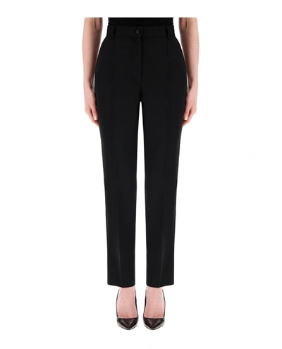 Shop Dolce & Gabbana High-waist Tailored Wool Pants In Black