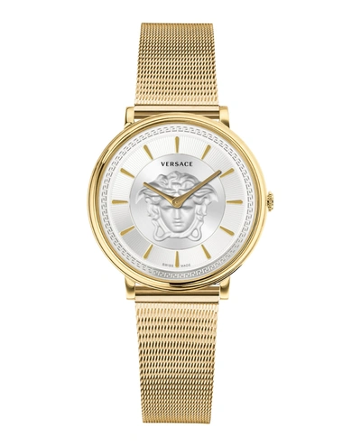Shop Versace V-circle Medusa Watch In Gold