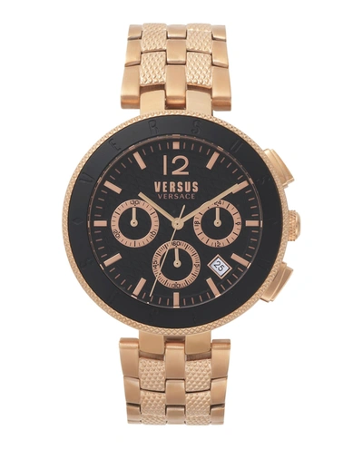 Shop Versus Logo Gent Chrono Bracelet Watch In Black
