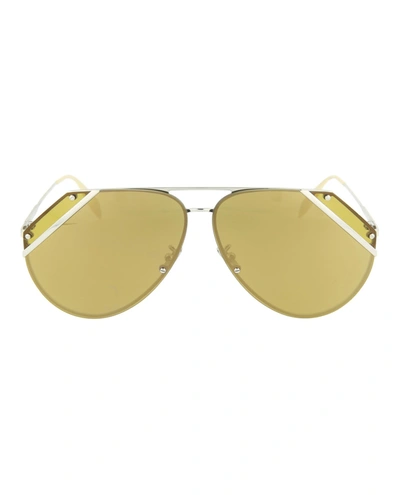 Shop Alexander Mcqueen Aviator Sunglasses In Silver