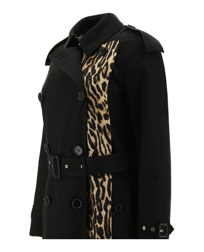 Shop Burberry Printed Cotton Trench Coat In Black