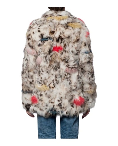 Shop Saint Laurent Multicolour Fox Fur Jacket In Multicolor
