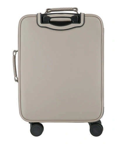 Shop Bottega Veneta Trolley Vn Leather Suitcase In /cement