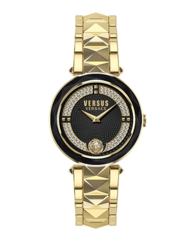 Shop Versus Covent Garden Crystal Bracelet Watch In Black