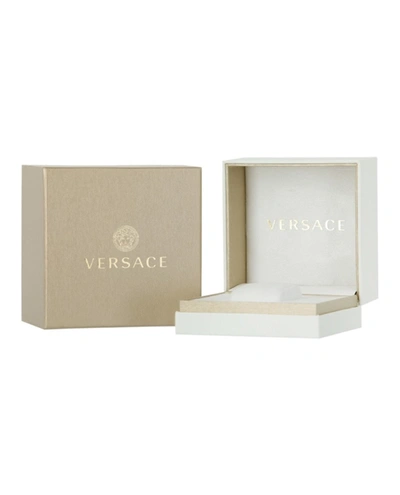 Shop Versace Palazzo Empire Greca Leather Watch In Gold