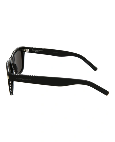Shop Saint Laurent Square-frame Acetate Sunglasses In Black