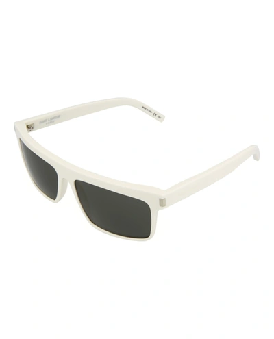 Shop Saint Laurent Square-frame Acetate Sunglasses In Grey