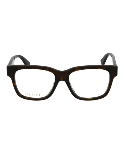 Shop Gucci Square Acetate Optical Glasses