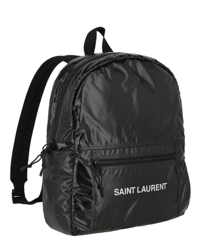 Shop Saint Laurent Nuxx Logo Backpack In Black