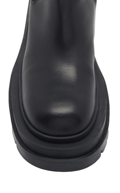 Bottega Veneta The Lug Leather Ankle Boots In Black