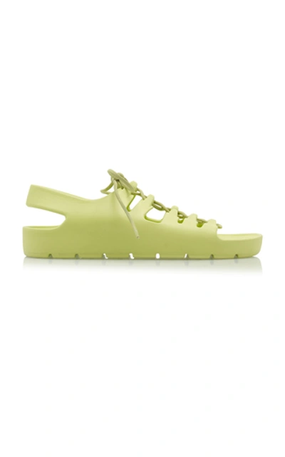 Shop Bottega Veneta Jelly Lace-up Sandals In Yellow