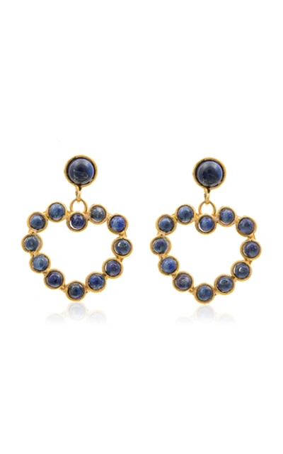 Shop Sylvia Toledano Women's Love Lapis 22k Gold-plated Earrings In Blue