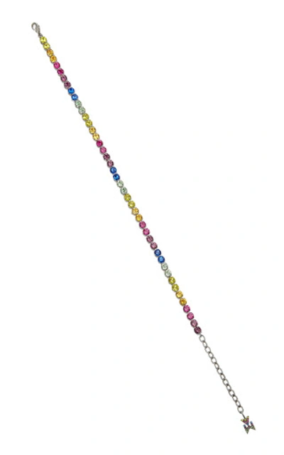 Shop Amina Muaddi Women's Crystal-embellished Tennis Anklet In Multi