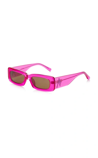 Shop Attico Women's Mini Marfa Square-frame Acetate Sunglasses In Pink