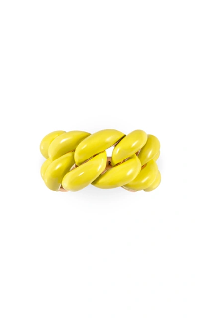 Shop Aisha Baker Women's Chain Reaction Enameled 18k Yellow Gold Ring