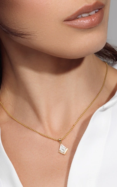 Shop Emily P Wheeler Women's Twinkle Enameled 18k Yellow Gold Topaz; Diamond Necklace In White