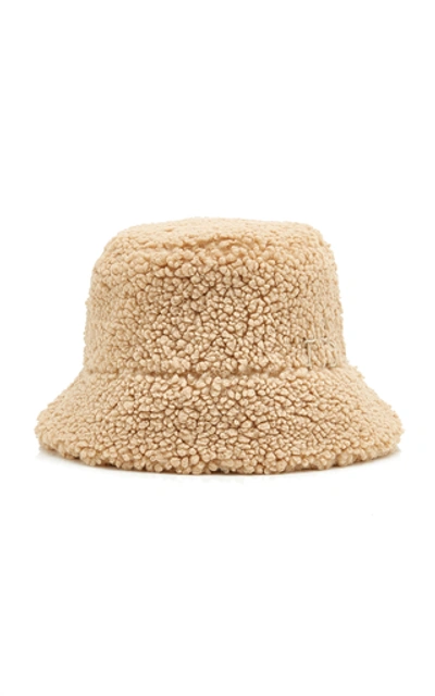 Shop Ruslan Baginskiy Hats Women's Logo-embellished Faux Fur Bucket Hat In Neutral