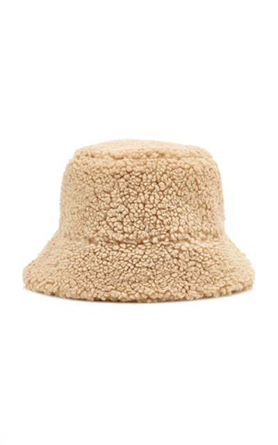 Shop Ruslan Baginskiy Hats Women's Logo-embellished Faux Fur Bucket Hat In Neutral